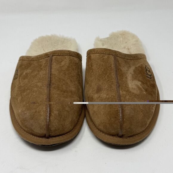 UGG Scuff Slippers Mens 11 Chestnut Brown Suede Shearling Slip On Comfort 5776 main image 5